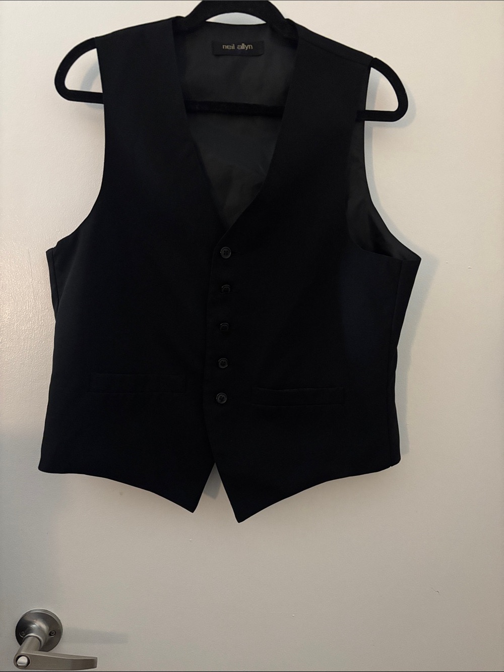 Neil Allyn Black Men's Tailored Dress Vest